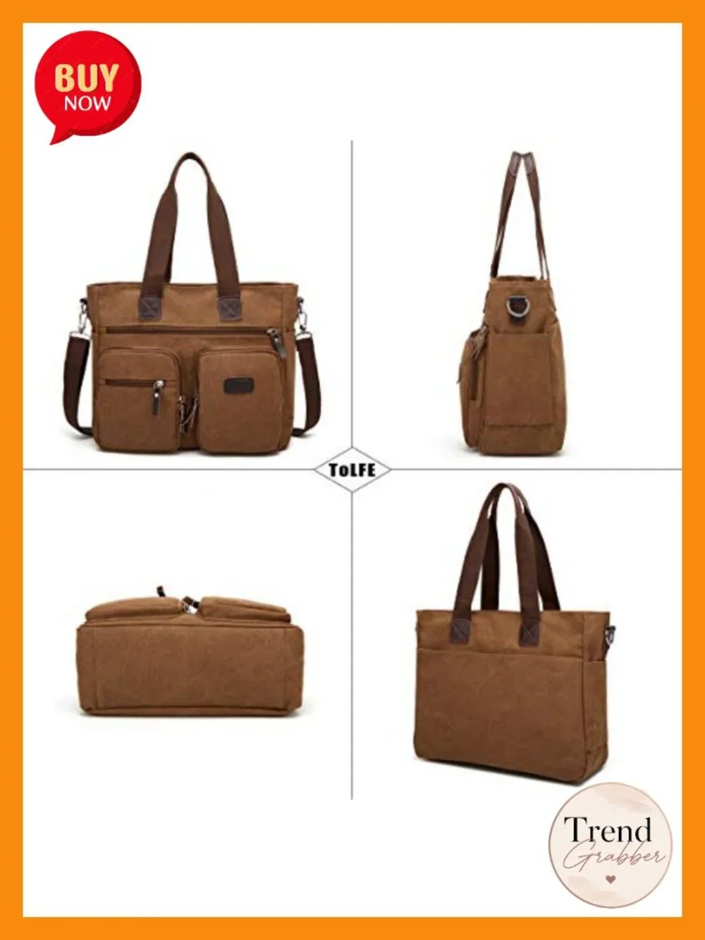 Women Canvas Satchel Handbag Top Handle Shoulder Bag Crossbody Tote Travel